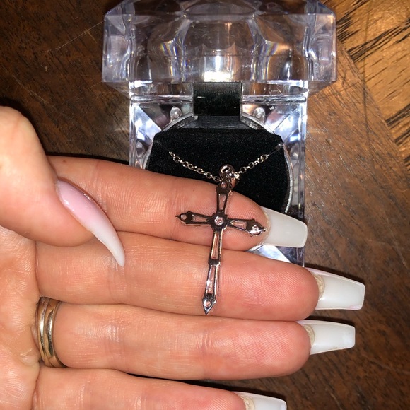 Cubic Zirconia Cross Pendant - Picture 4 of 6